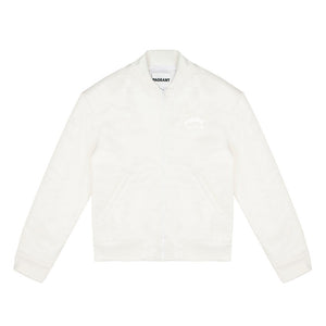 Psychic 9-5 Club Bomber Jacket – White with White Print